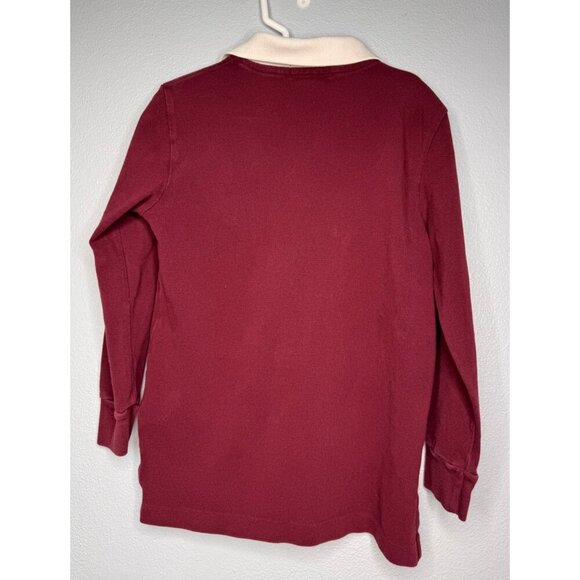 Polo By Ralph Lauren Boys Burgundy Long Sleeve Rugby Shirt SZ 6 Big Pony Preppy - Picture 2 of 8